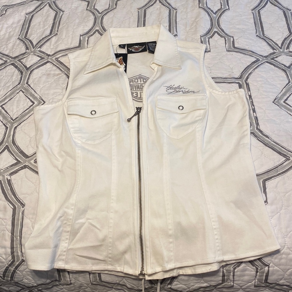 Harley Davidson white ladies vest